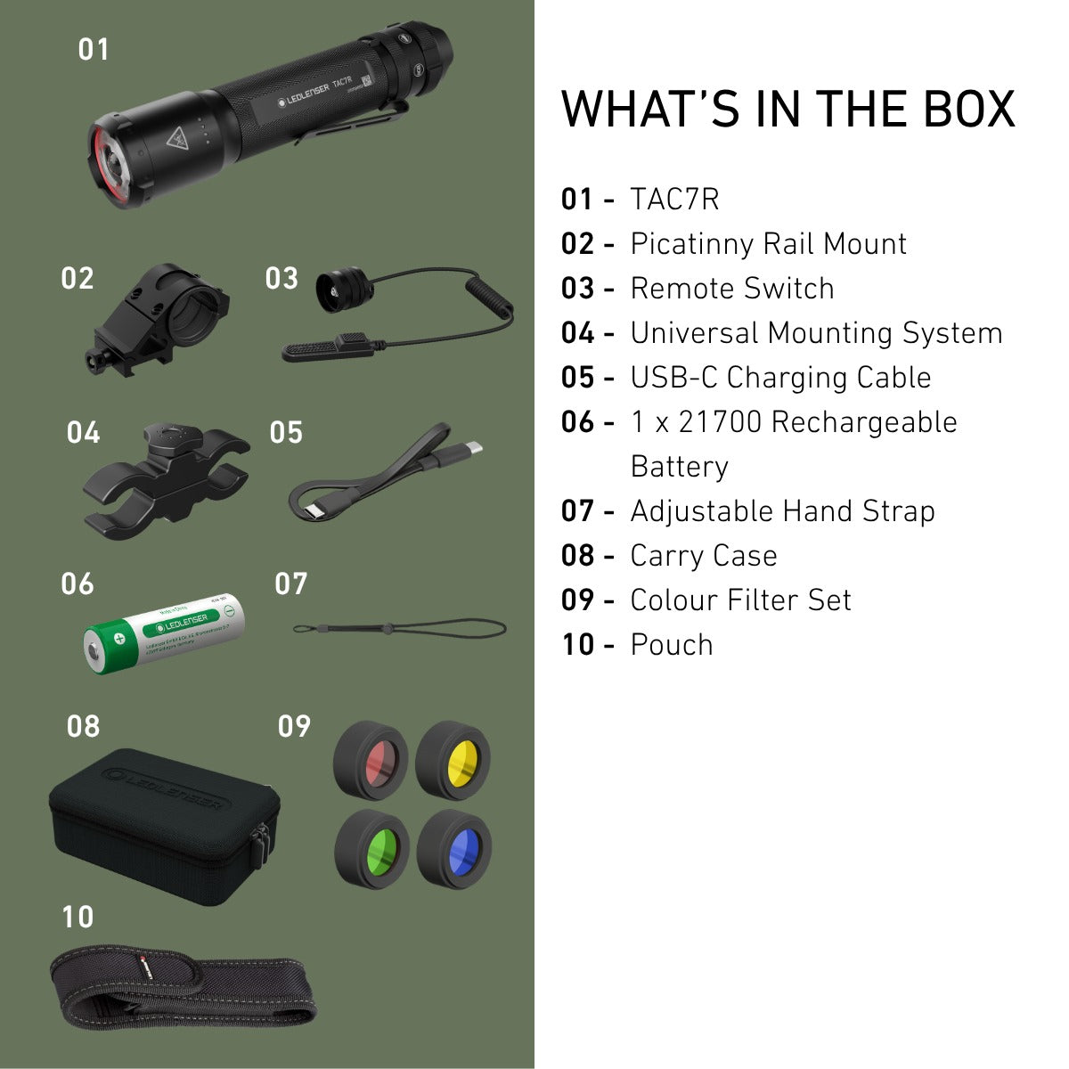 TAC7R Flashlight Tactical Outdoor Set